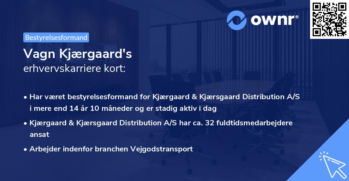 Vagn Kjærgaard's erhvervskarriere kort