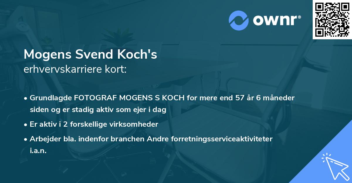 Mogens Svend Koch's erhvervskarriere kort