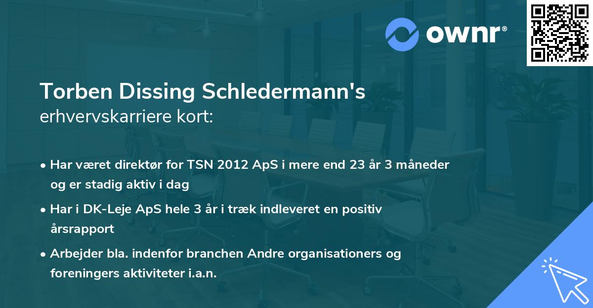 Torben Dissing Schledermann's erhvervskarriere kort