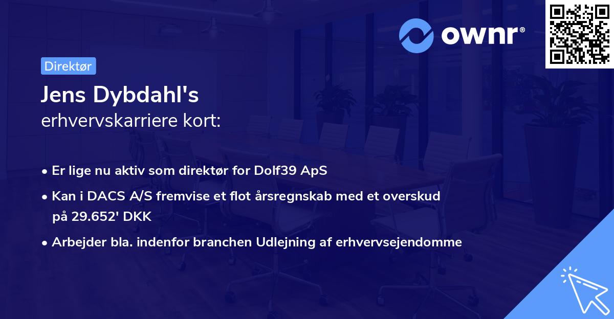 Jens Dybdahl's erhvervskarriere kort