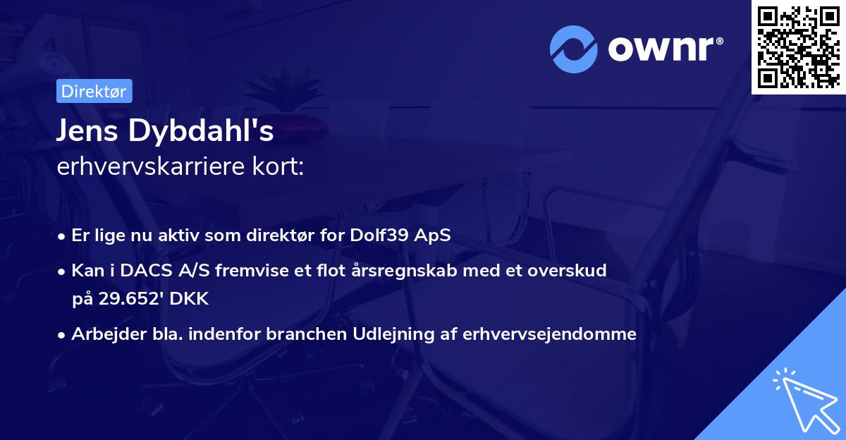 Jens Dybdahl's erhvervskarriere kort