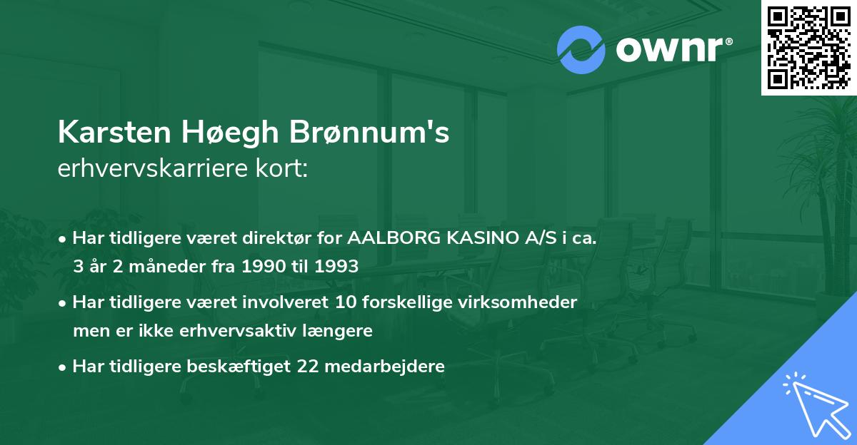 Karsten Høegh Brønnum's erhvervskarriere kort