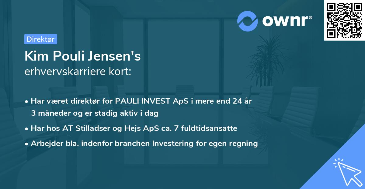 Kim Pouli Jensen's erhvervskarriere kort