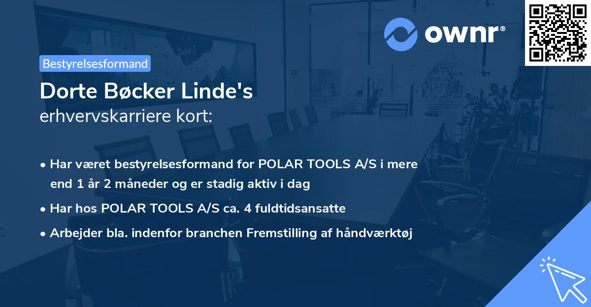 Dorte Bøcker Linde's erhvervskarriere kort