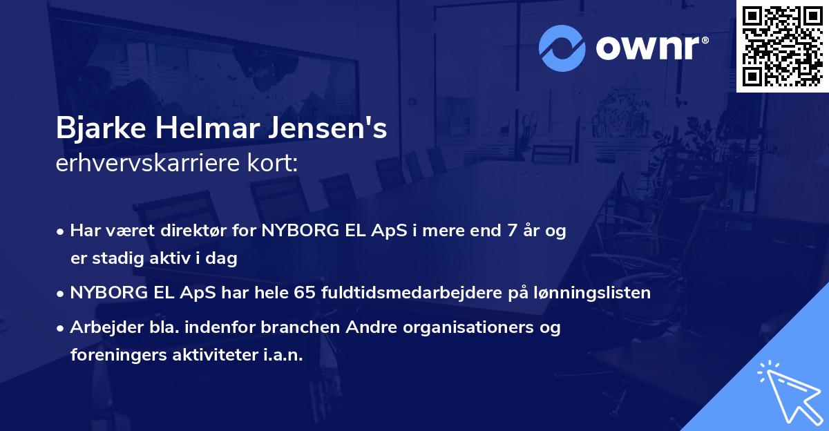Bjarke Helmar Jensen's erhvervskarriere kort