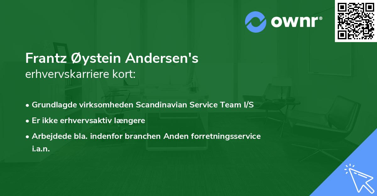 Frantz Øystein Andersen's erhvervskarriere kort