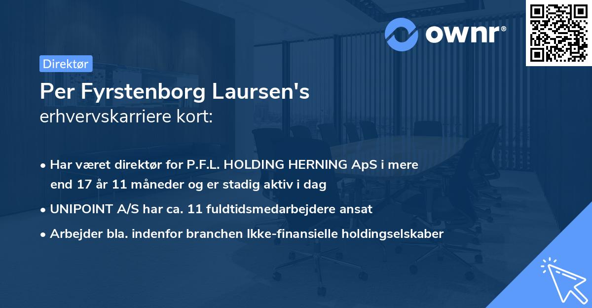 Per Fyrstenborg Laursen's erhvervskarriere kort