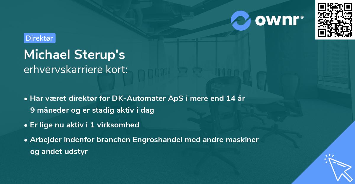 Michael Sterup's erhvervskarriere kort