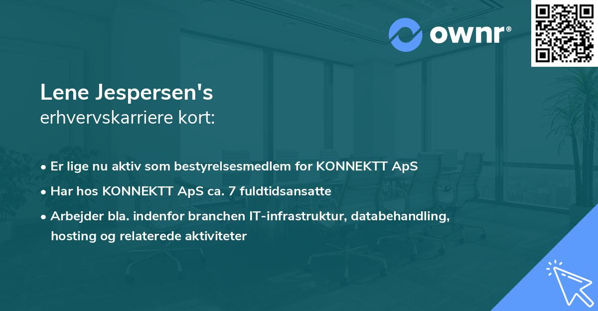 Lene Jespersen's erhvervskarriere kort