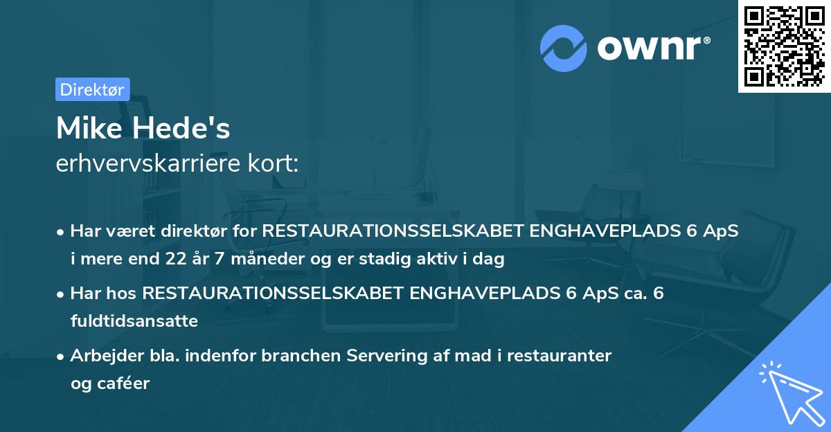 Mike Hede's erhvervskarriere kort