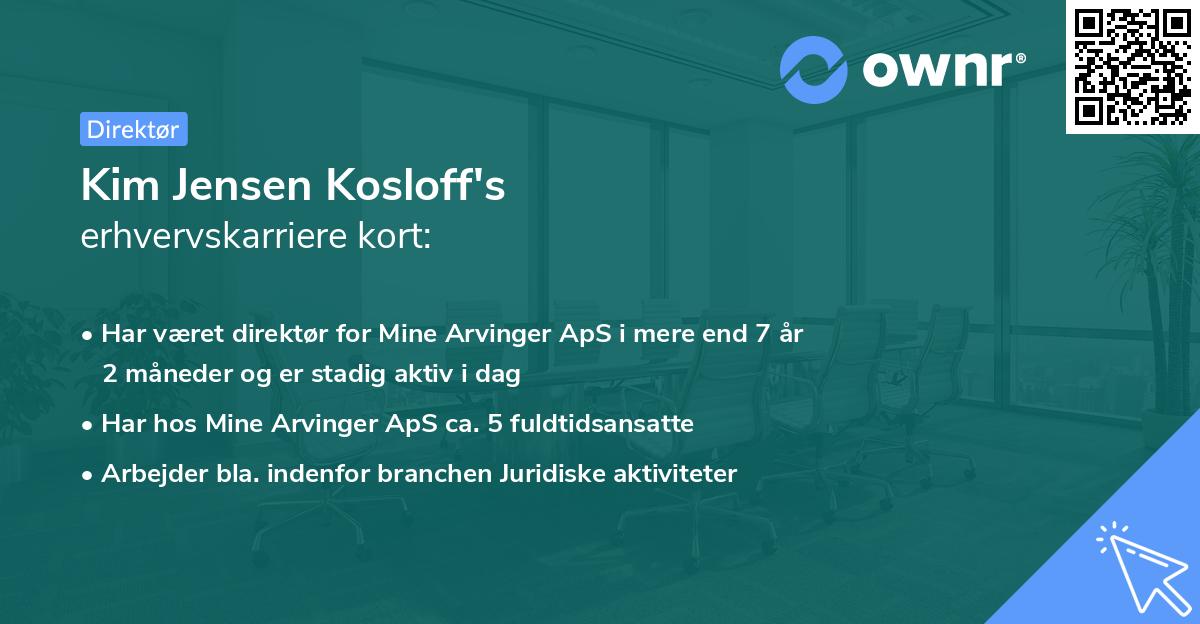 Kim Jensen Kosloff's erhvervskarriere kort