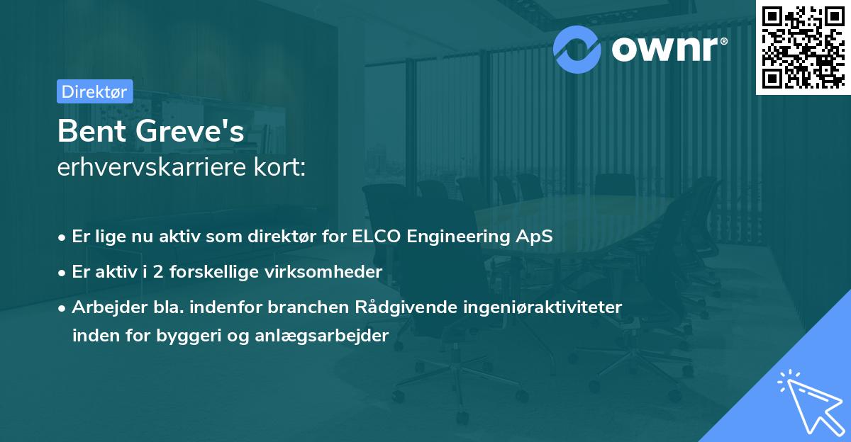 Bent Greve's erhvervskarriere kort