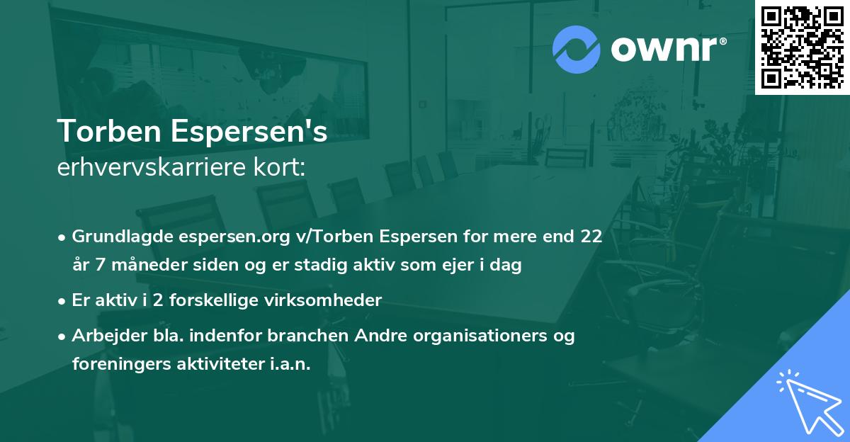Torben Espersen's erhvervskarriere kort