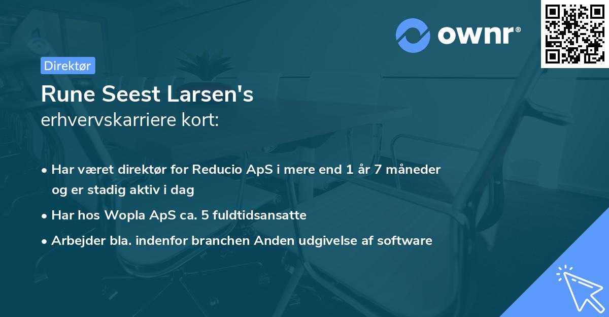 Rune Seest Larsen's erhvervskarriere kort