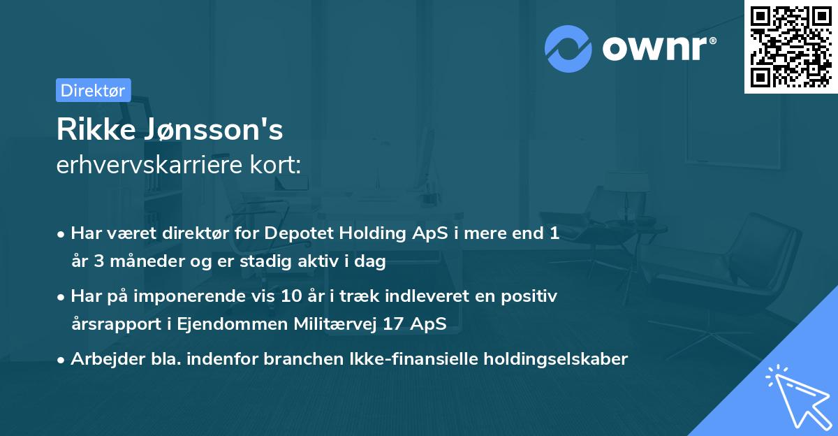 Rikke Jønsson's erhvervskarriere kort
