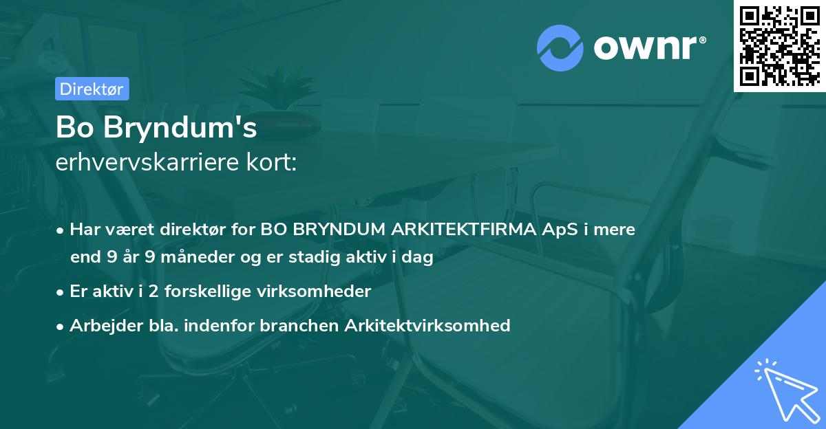 Bo Bryndum's erhvervskarriere kort