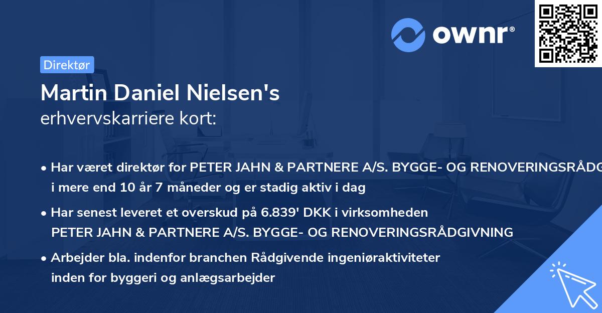 Martin Daniel Nielsen's erhvervskarriere kort