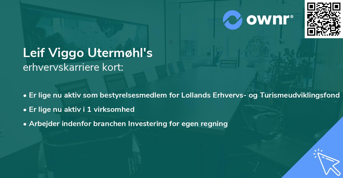 Leif Viggo Utermøhl's erhvervskarriere kort