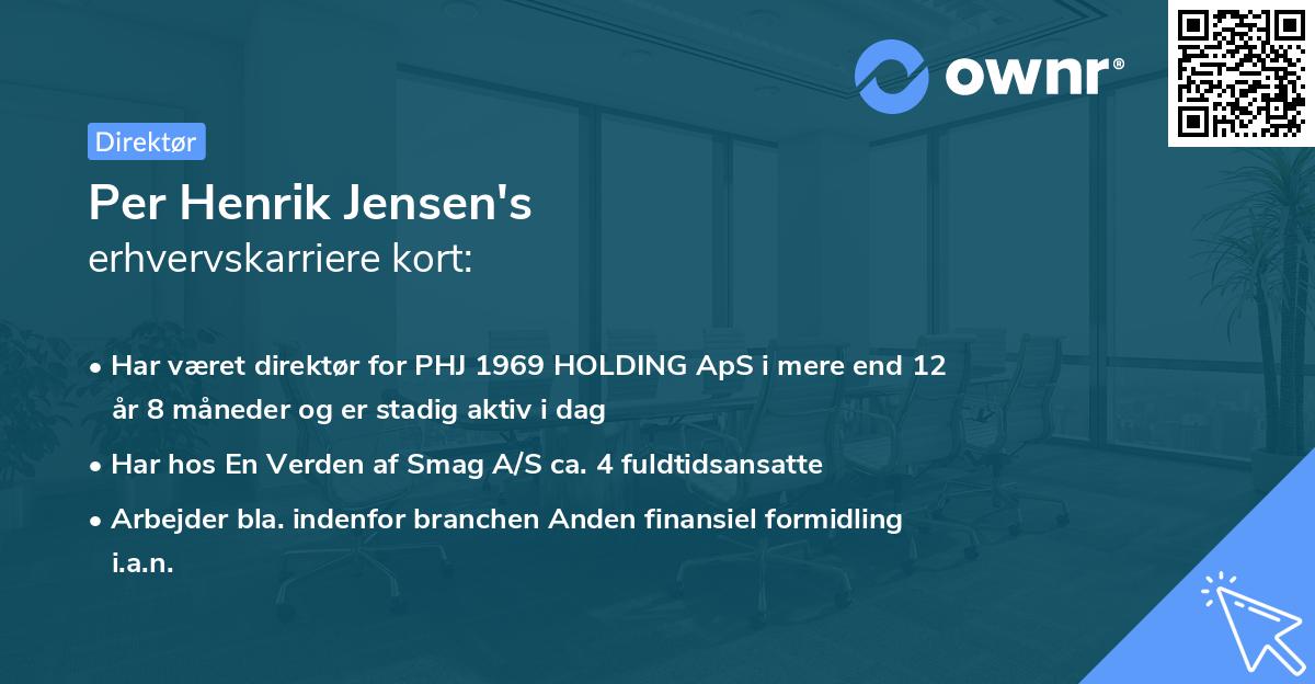 Per Henrik Jensen's erhvervskarriere kort