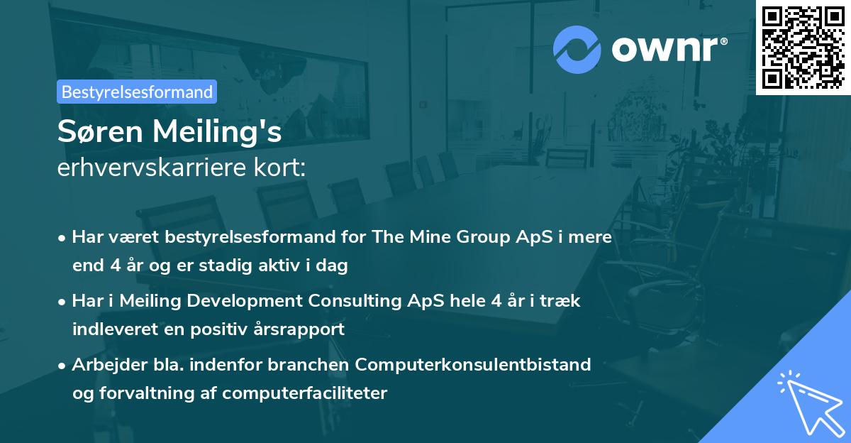 Søren Meiling's erhvervskarriere kort