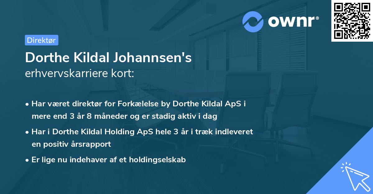 Dorthe Kildal Johannsen's erhvervskarriere kort