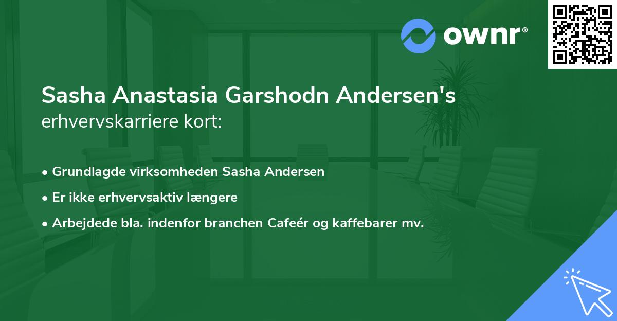 Sasha Anastasia Garshodn Andersen's erhvervskarriere kort