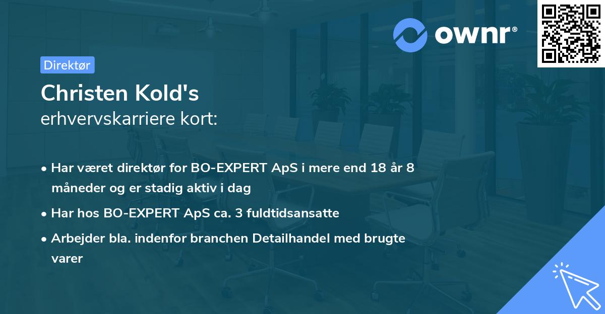 Christen Kold's erhvervskarriere kort
