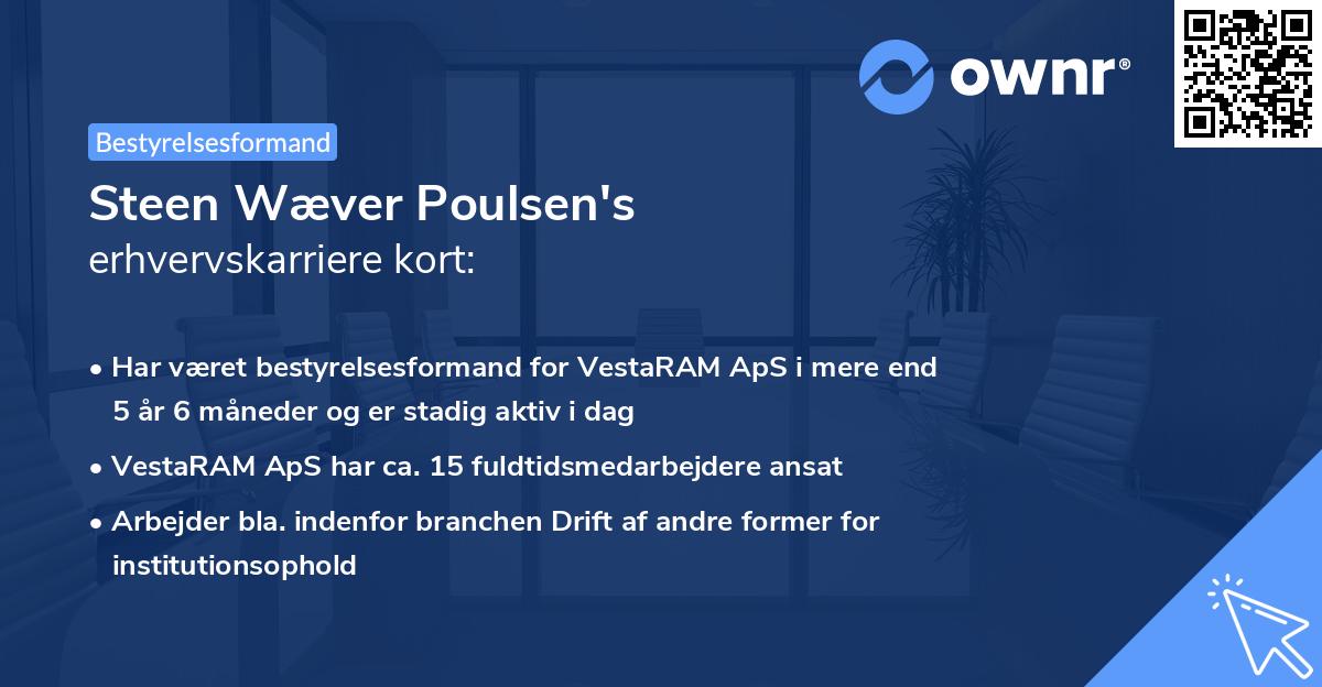 Steen Wæver Poulsen's erhvervskarriere kort