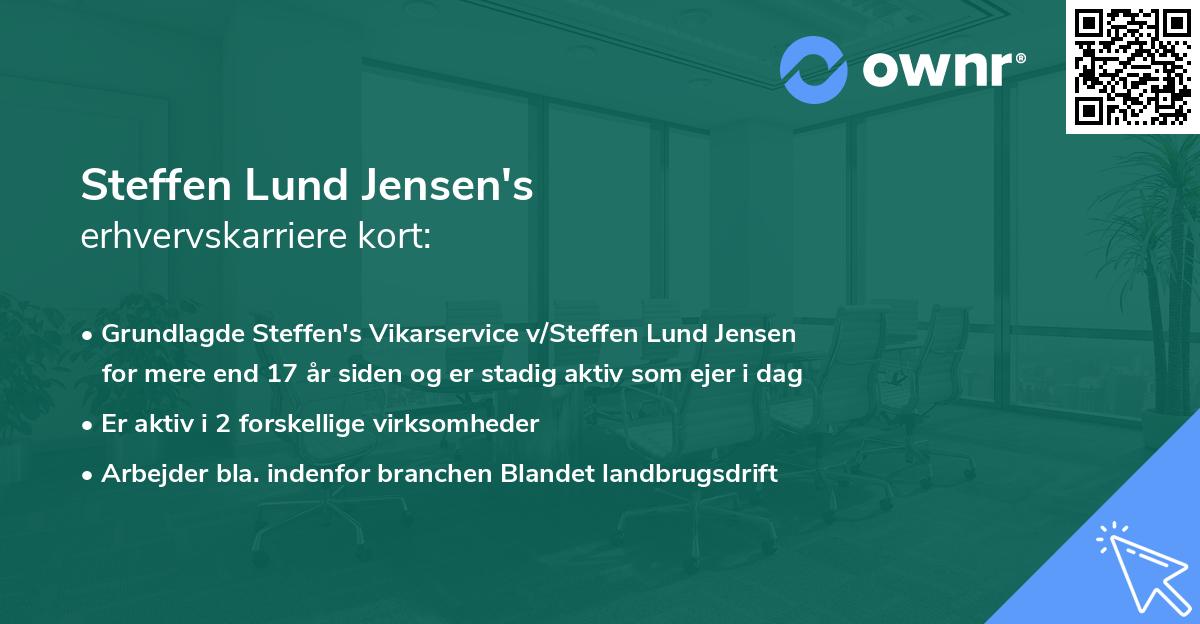 Steffen Lund Jensen's erhvervskarriere kort