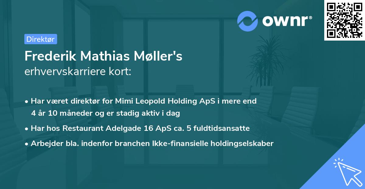 Frederik Mathias Møller's erhvervskarriere kort