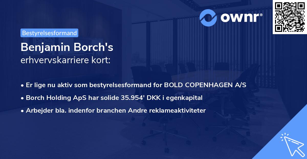 Benjamin Borch's erhvervskarriere kort
