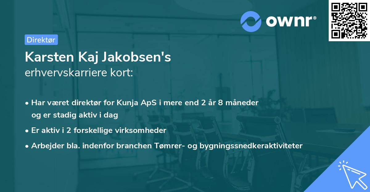 Karsten Kaj Jakobsen's erhvervskarriere kort