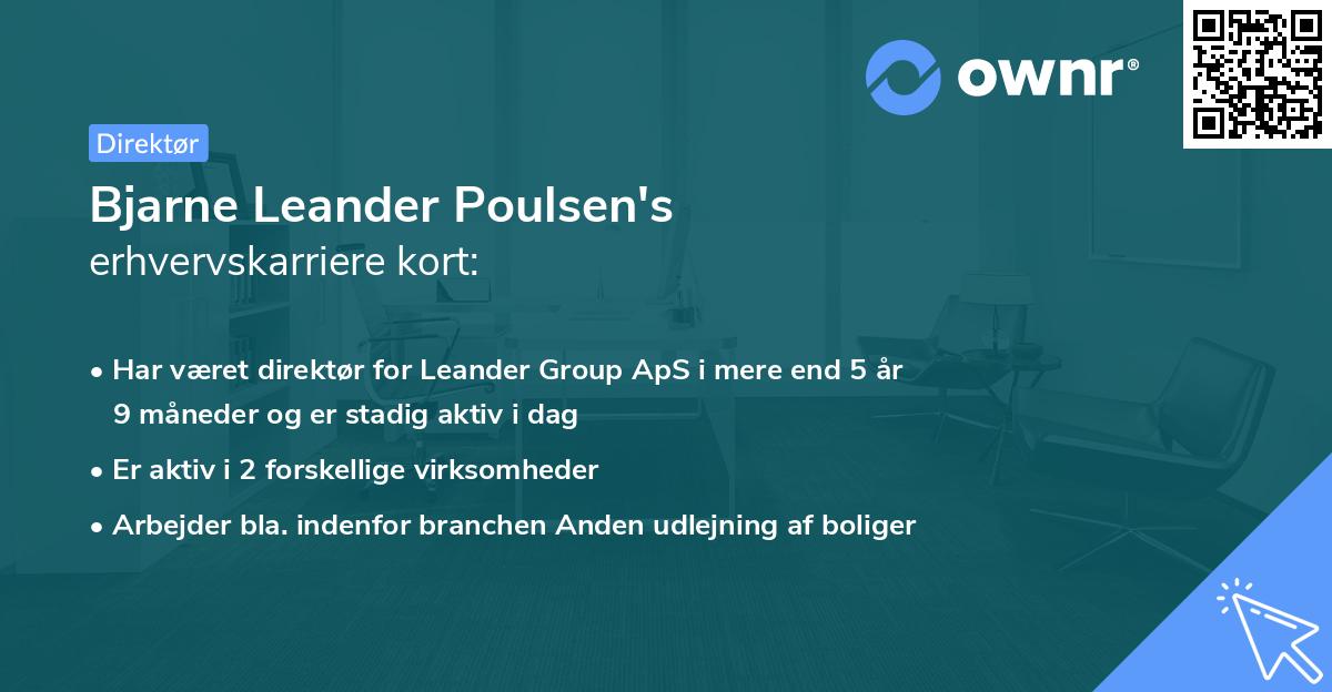 Bjarne Leander Poulsen's erhvervskarriere kort