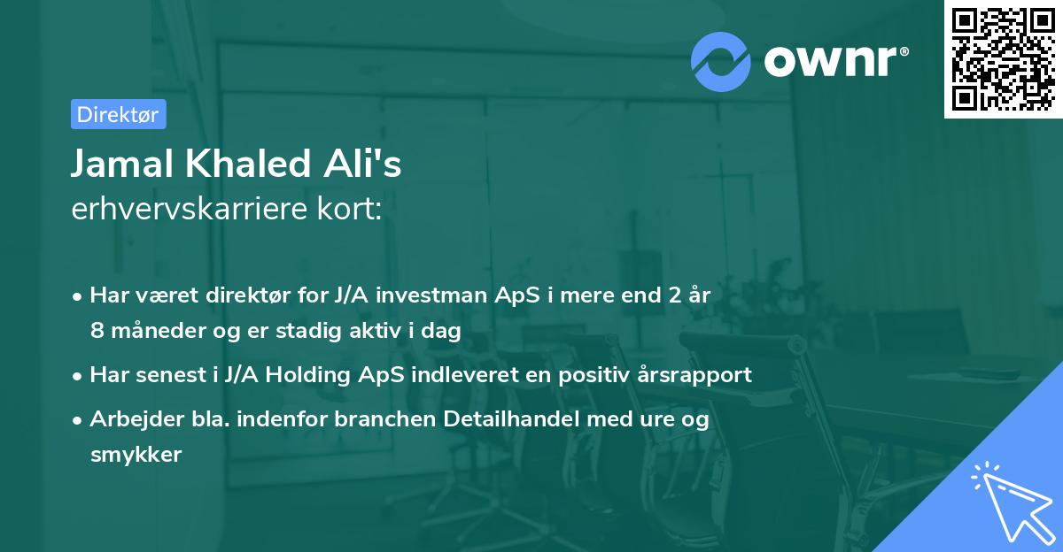 Jamal Khaled Ali's erhvervskarriere kort