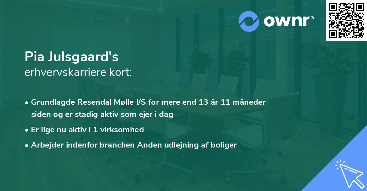 Pia Julsgaard's erhvervskarriere kort