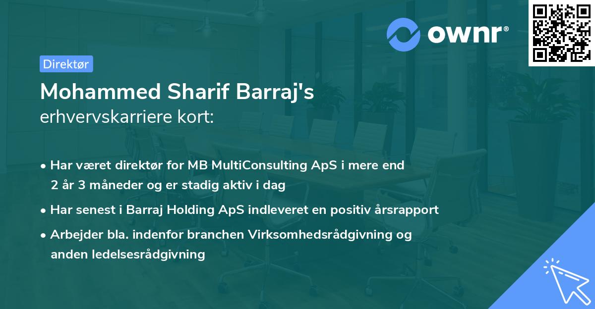 Mohammed Sharif Barraj's erhvervskarriere kort