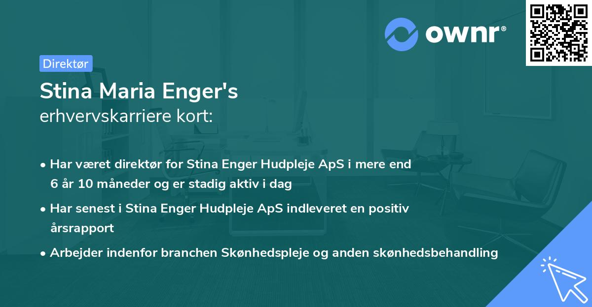 Stina Maria Enger's erhvervskarriere kort