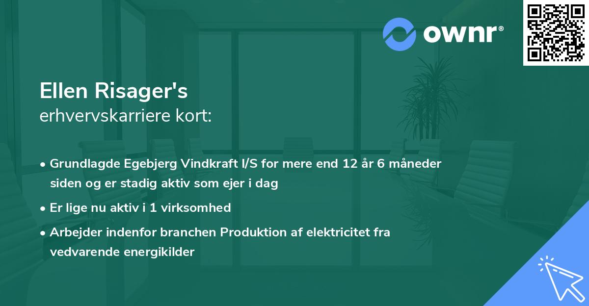 Ellen Risager's erhvervskarriere kort