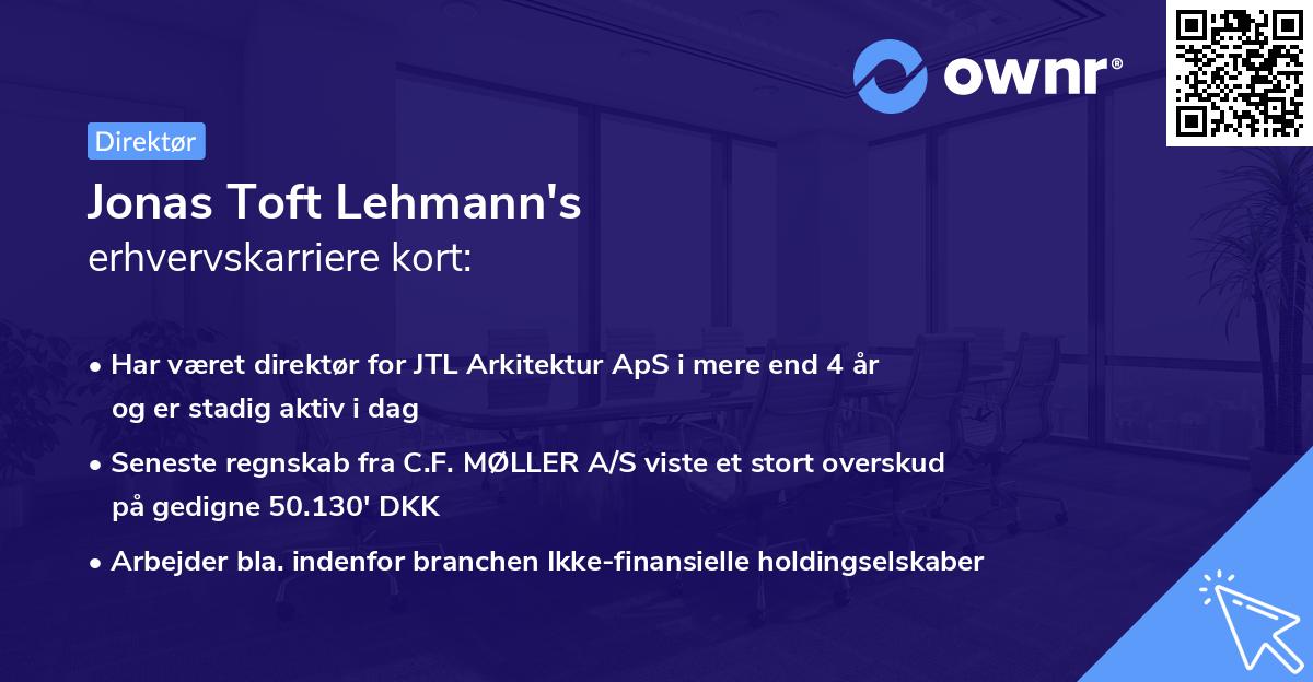 Jonas Toft Lehmann's erhvervskarriere kort