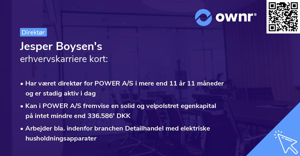 Jesper Boysen's erhvervskarriere kort