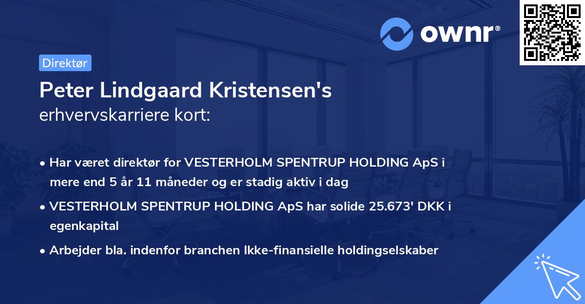 Peter Lindgaard Kristensen's erhvervskarriere kort