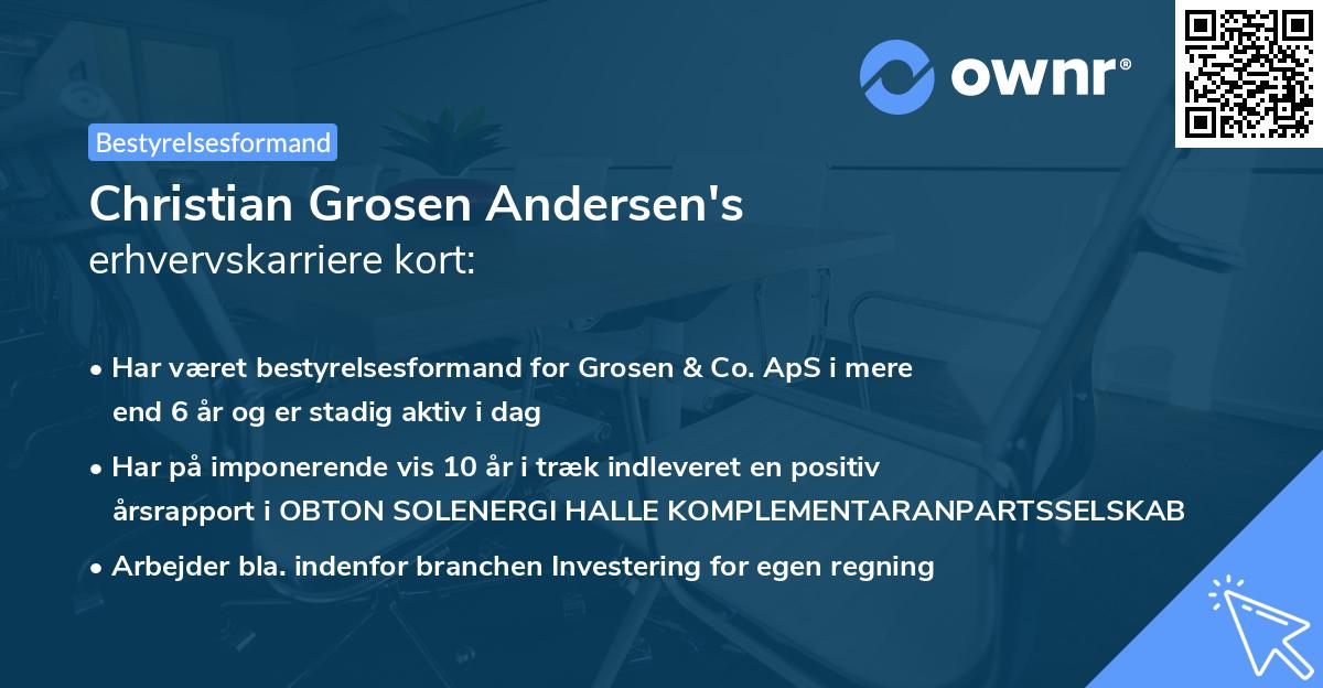 Christian Grosen Andersen's erhvervskarriere kort