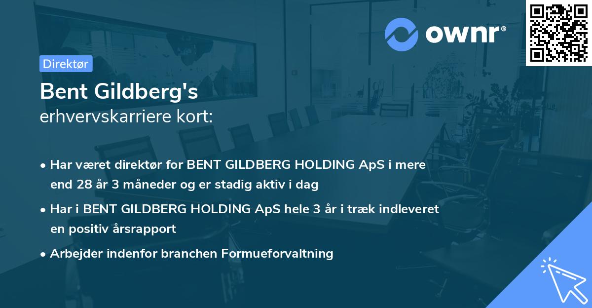 Bent Gildberg's erhvervskarriere kort