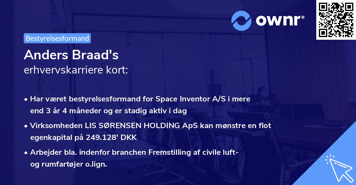 Anders Braad's erhvervskarriere kort
