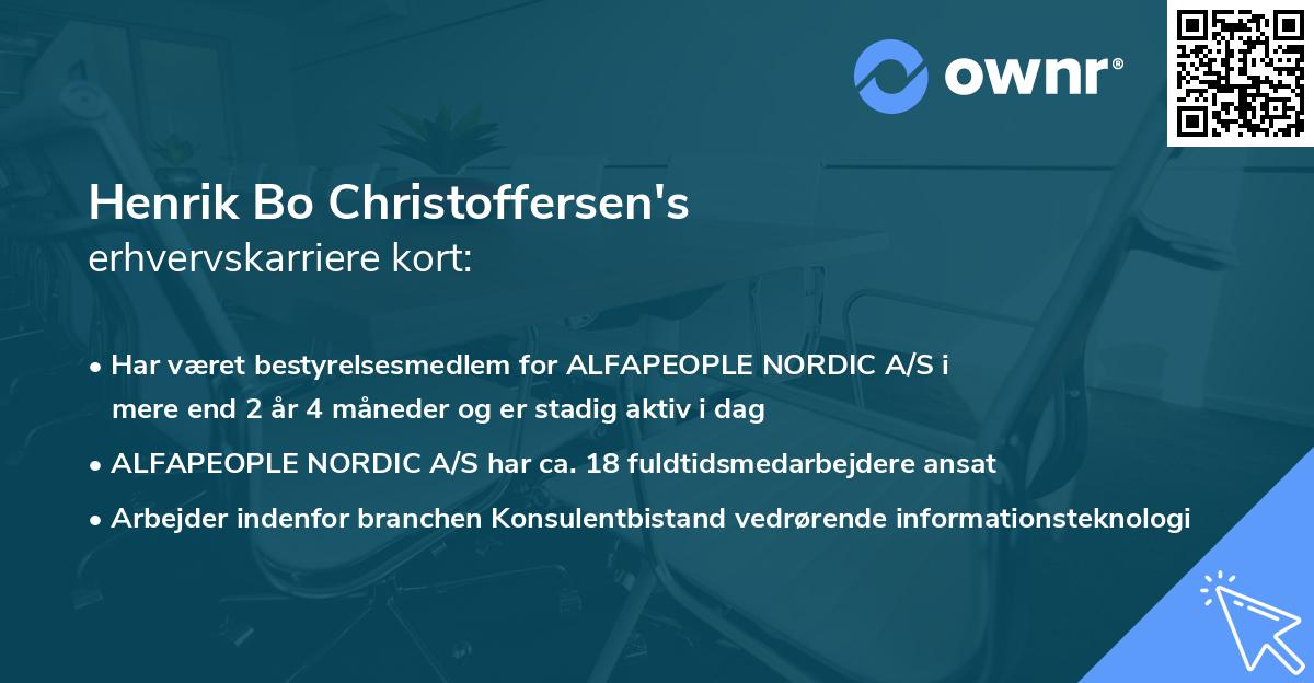 Henrik Bo Christoffersen's erhvervskarriere kort