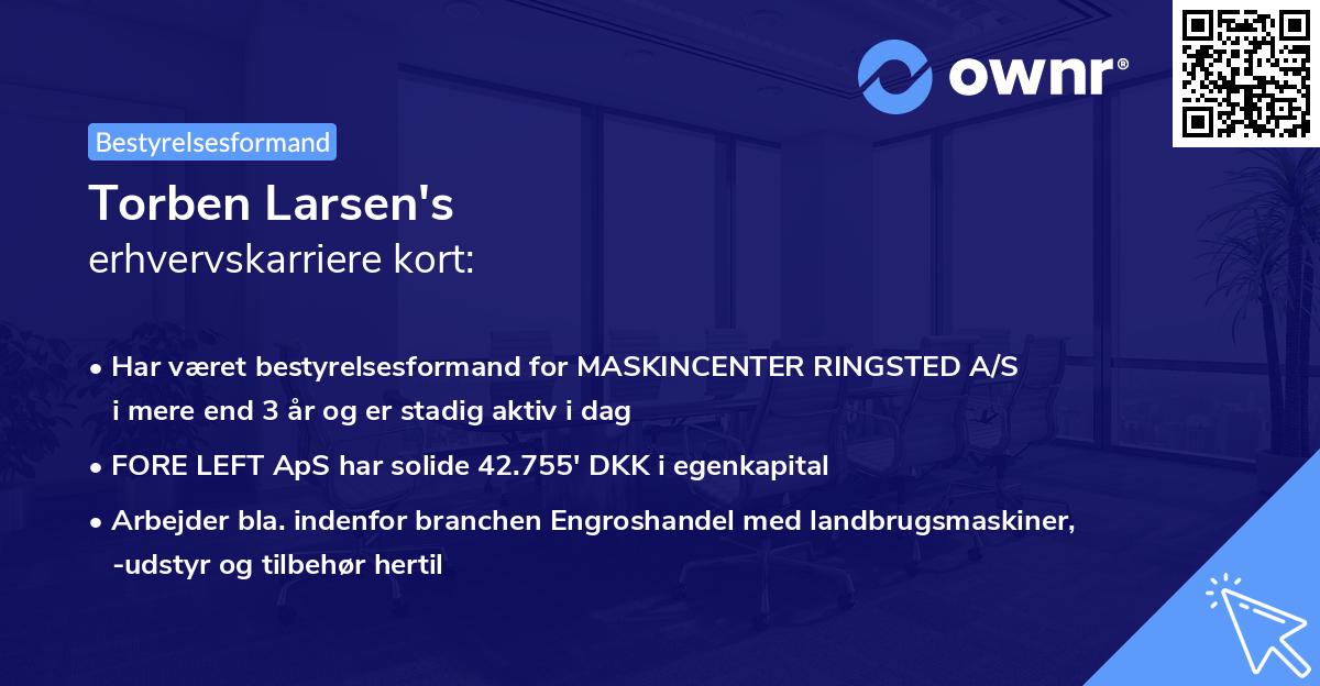 Torben Larsen's erhvervskarriere kort