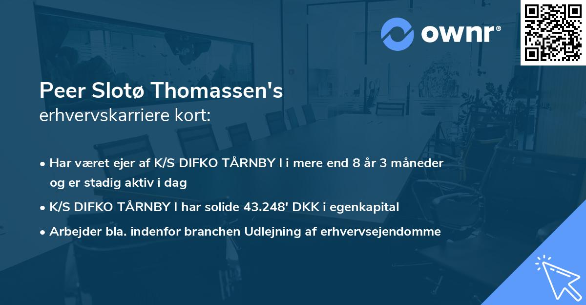 Peer Slotø Thomassen's erhvervskarriere kort