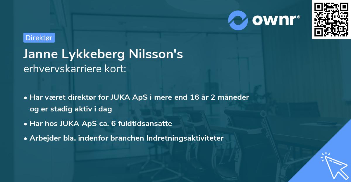 Janne Lykkeberg Nilsson's erhvervskarriere kort