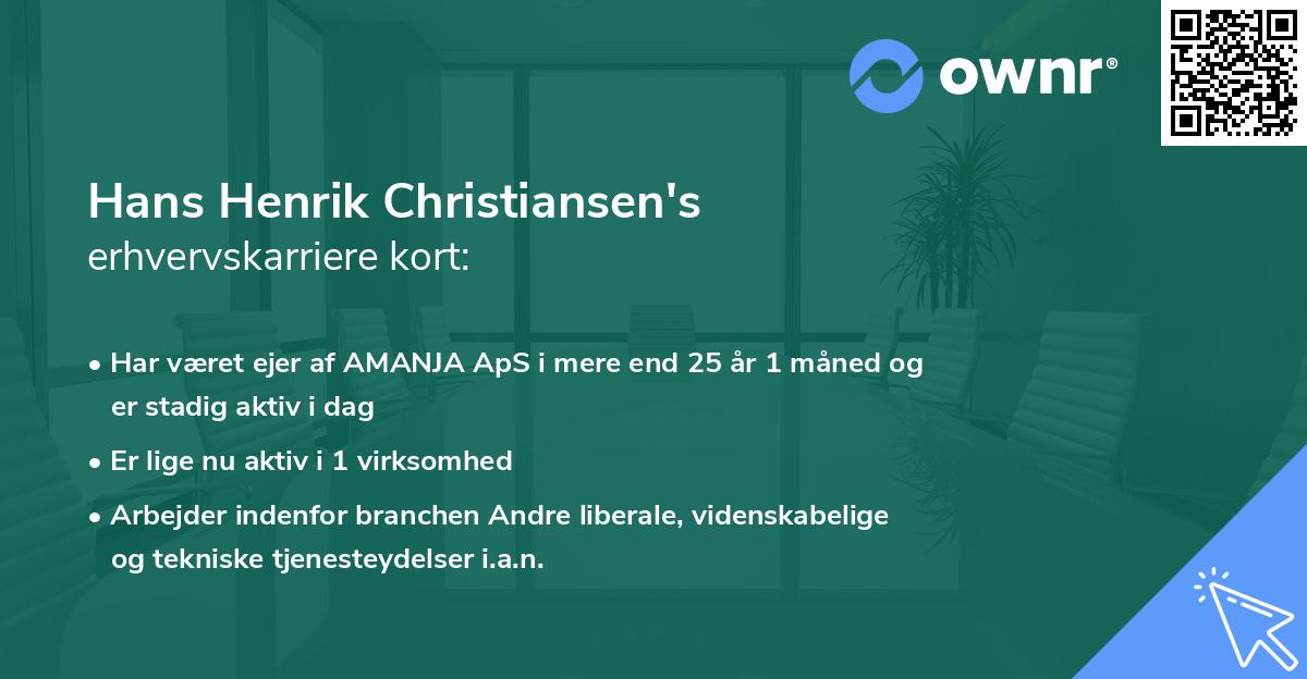 Hans Henrik Christiansen's erhvervskarriere kort