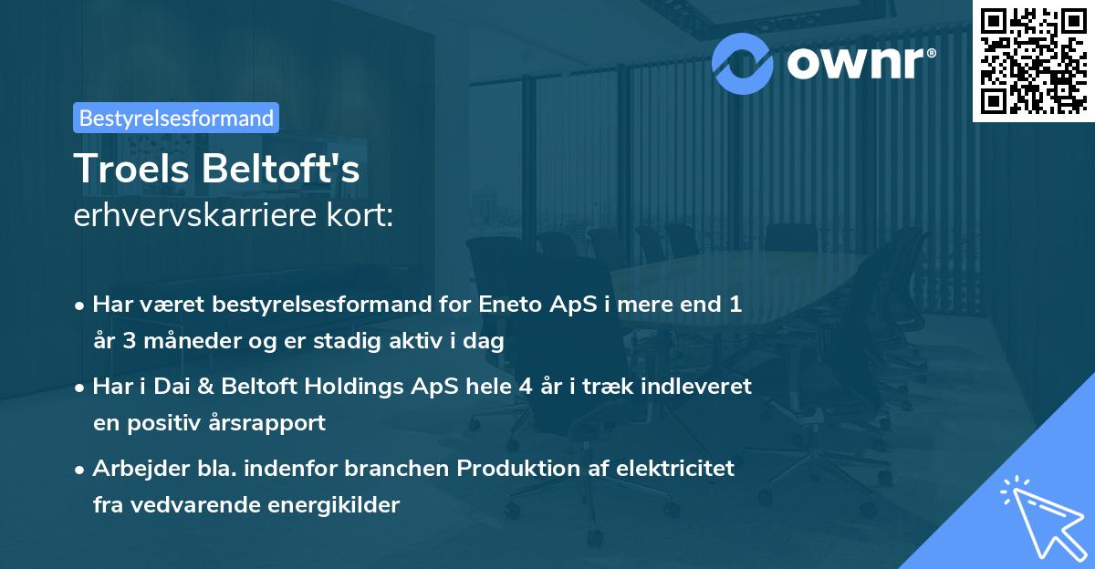 Troels Beltoft's erhvervskarriere kort